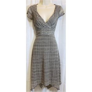 Flattering, Flirty & Fun -  Volume One Asymmetrical Dress Green & Black sz: M